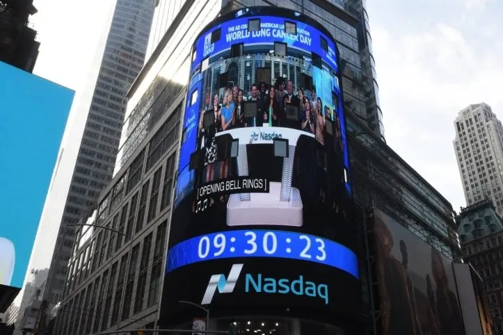 Sede de Nasdaq en Nueva York, en el contexto del acuerdo con Polymarket para contratos sobre empresas privadas