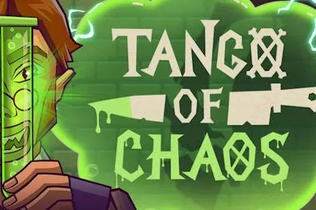 Arte principal de la slot Tango of Chaos de Peter & Sons ambientada en un laboratorio caótico