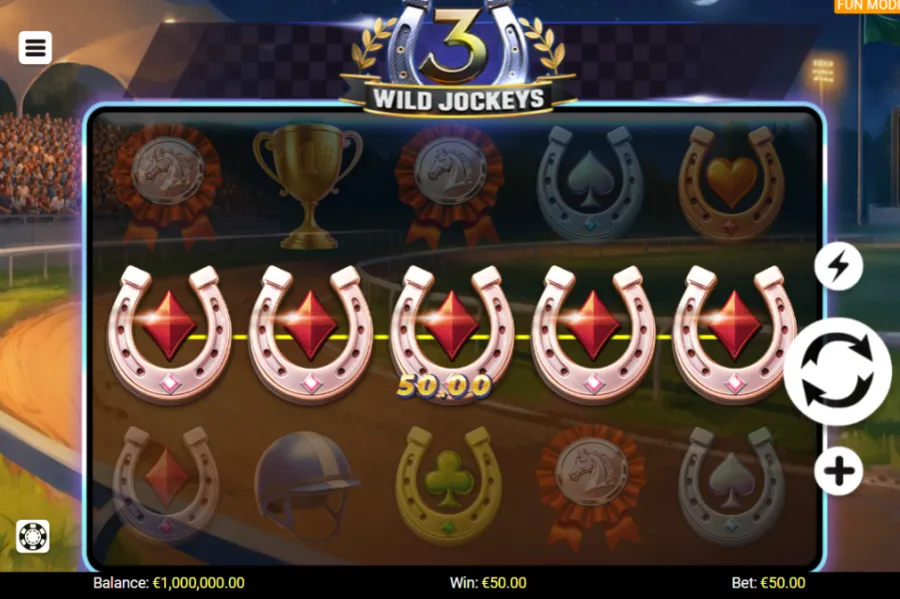 Captura del slot 3 Wild Jockeys de Mobilots