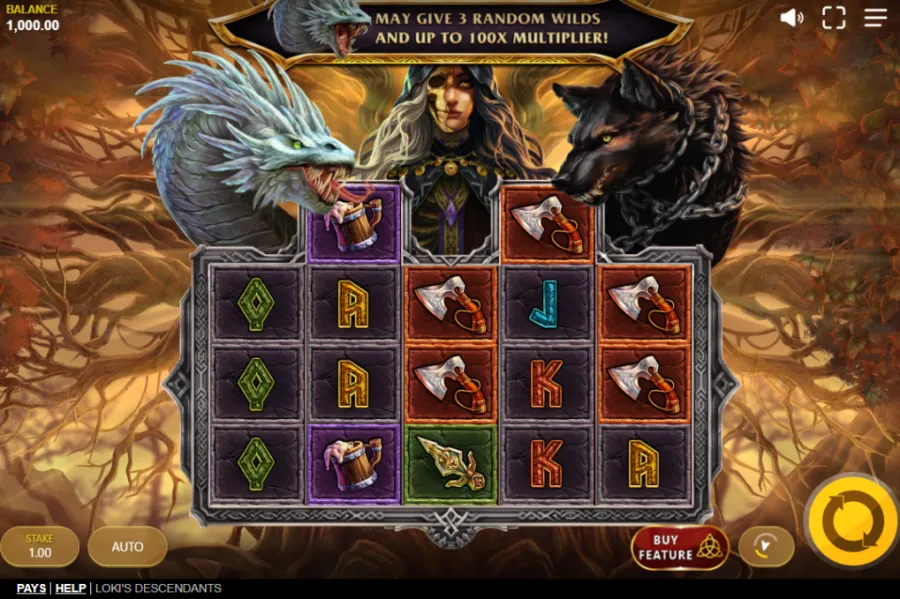 Captura del slot Loki’s Descendants de Red Tiger