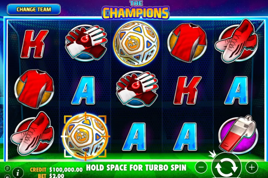 Captura de The Champions con selección de equipos y bonus de penal
