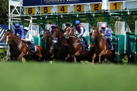 Caballo saliendo de los cajones en un hipódromo, imagen vinculada al posible impacto regulatorio sobre las apuestas de carreras