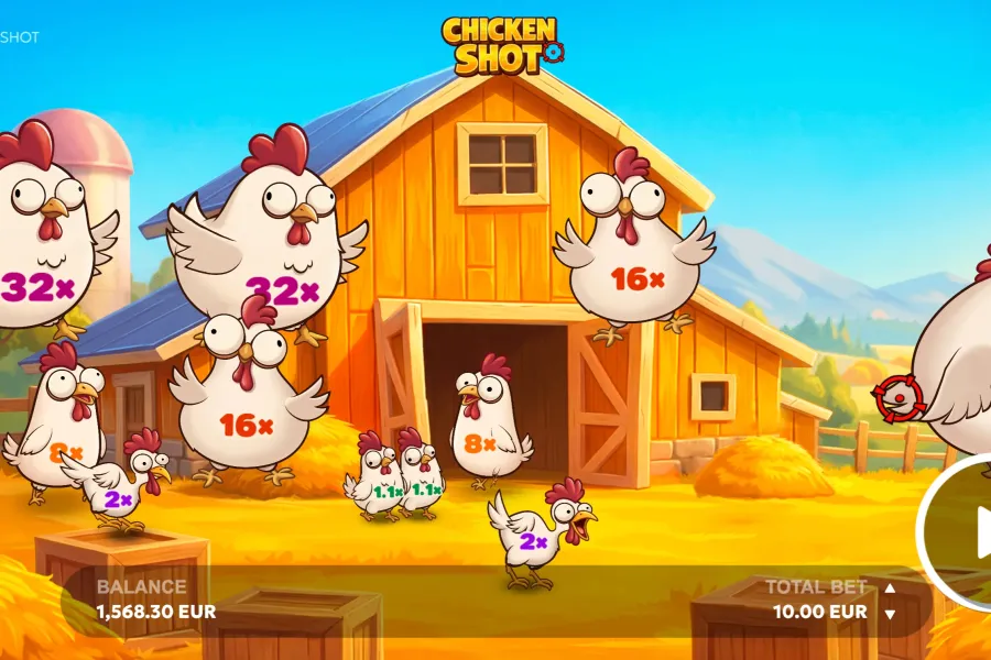 Captura de interfaz de un juego online con mecánicas rápidas y presentación visual colorida