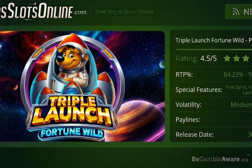 Captura de la interfaz de Triple Launch Fortune Wild con cohetes superiores y rejilla de juego