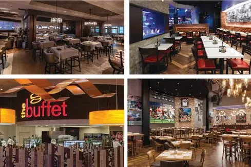 Oferta gastronómica de Northfield Park Racino con steakhouse, buffet, cocina italiana y sports bar