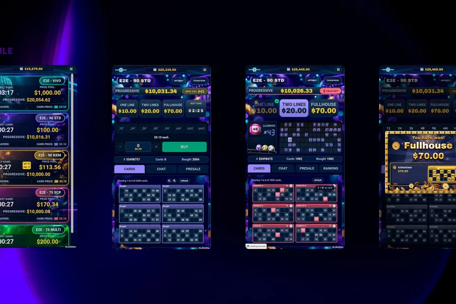 Nueva interfaz visual de la plataforma de bingo multijugador de End2End